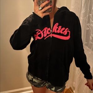 Dickies Girl Zip Up Pink Black Jacket Women’s M